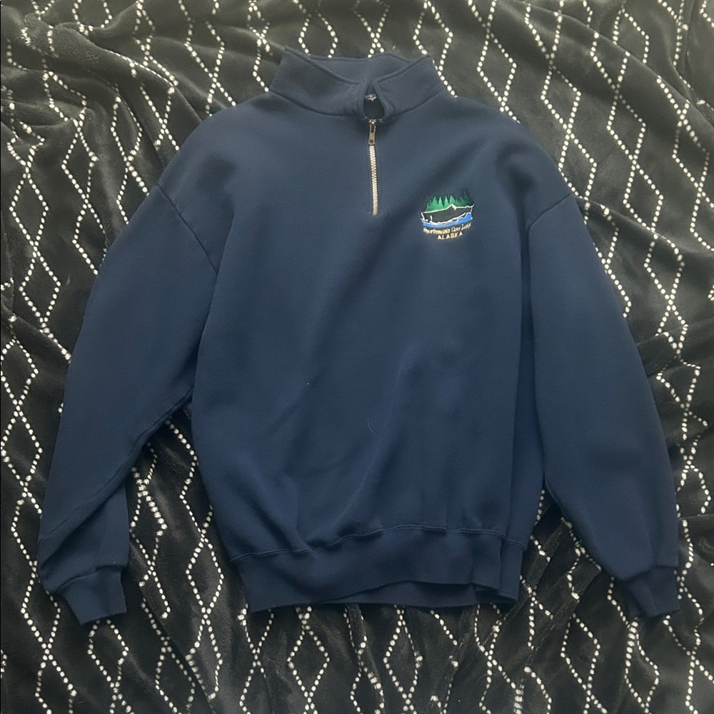 Classic Navy Zip-Up Sweater